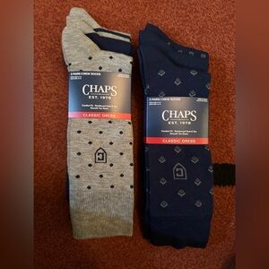 Chaps Classic Dress Dot Crew Socks &  Chaps Classic Dress Diamond, 3Pk Each